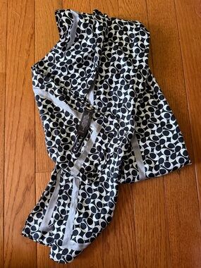Coach Black & White Signature Print Silk Scarf